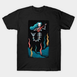 mermaid skull plays music T-Shirt